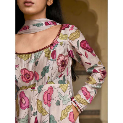 Taro India Blooming Garden Anarkali with Pant and Dupatta (Set of 3)