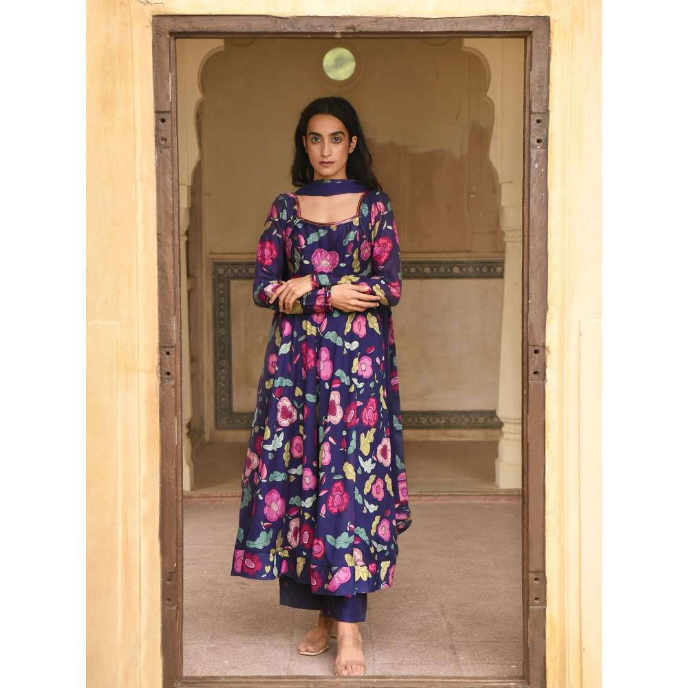 Taro India Oxford Knight Anarkali with Pant and Dupatta (Set of 3)