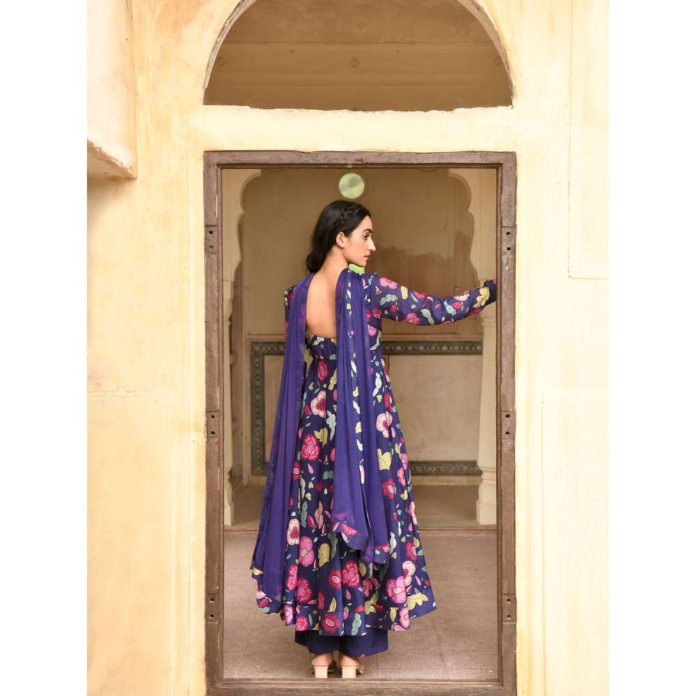 Taro India Oxford Knight Anarkali with Pant and Dupatta (Set of 3)