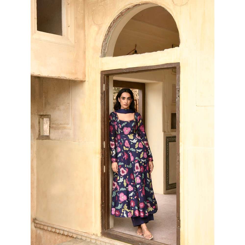 Taro India Oxford Knight Anarkali with Pant and Dupatta (Set of 3)