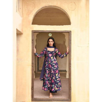 Taro India Oxford Knight Anarkali with Pant and Dupatta (Set of 3)