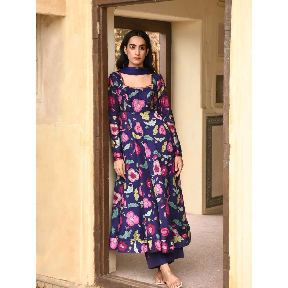 Taro India Oxford Knight Anarkali with Pant and Dupatta (Set of 3)