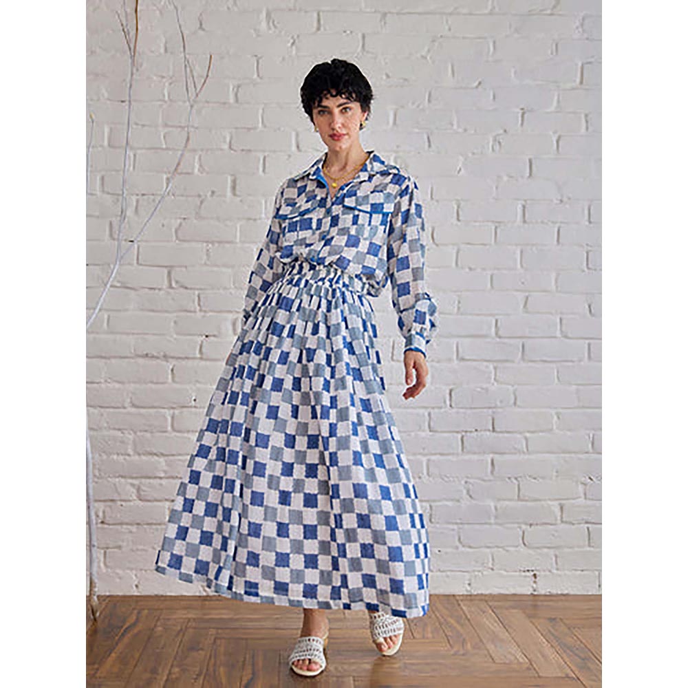 Taro India Blue Pixel Shirt