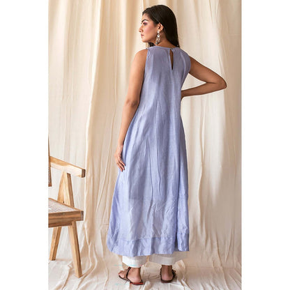 Taro India Cornflower Blue Kurta With Pant And Dupatta