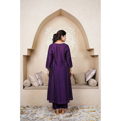 Taro India Russian Violet Kurta With Pant
