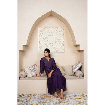 Taro India Russian Violet Kurta With Pant