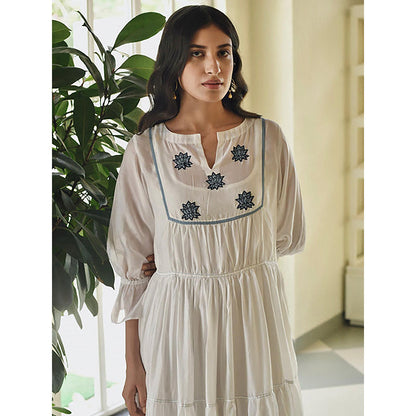 Taro India White Magnolia Dress