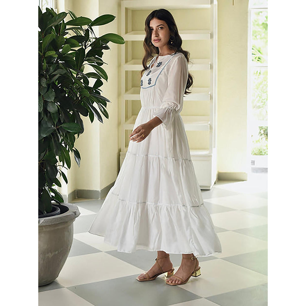 Taro India White Magnolia Dress