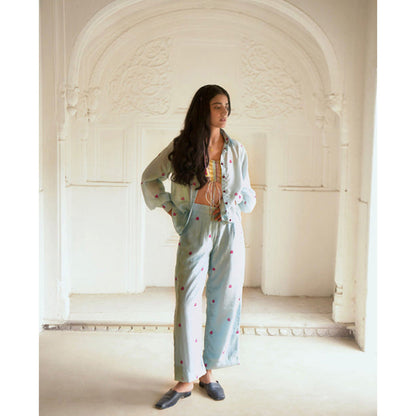 Taro India Baby Blue Full Sleeve Co-Ord Set