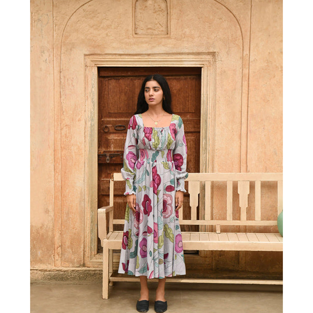 Taro India Fossil Bloom Midi Dress