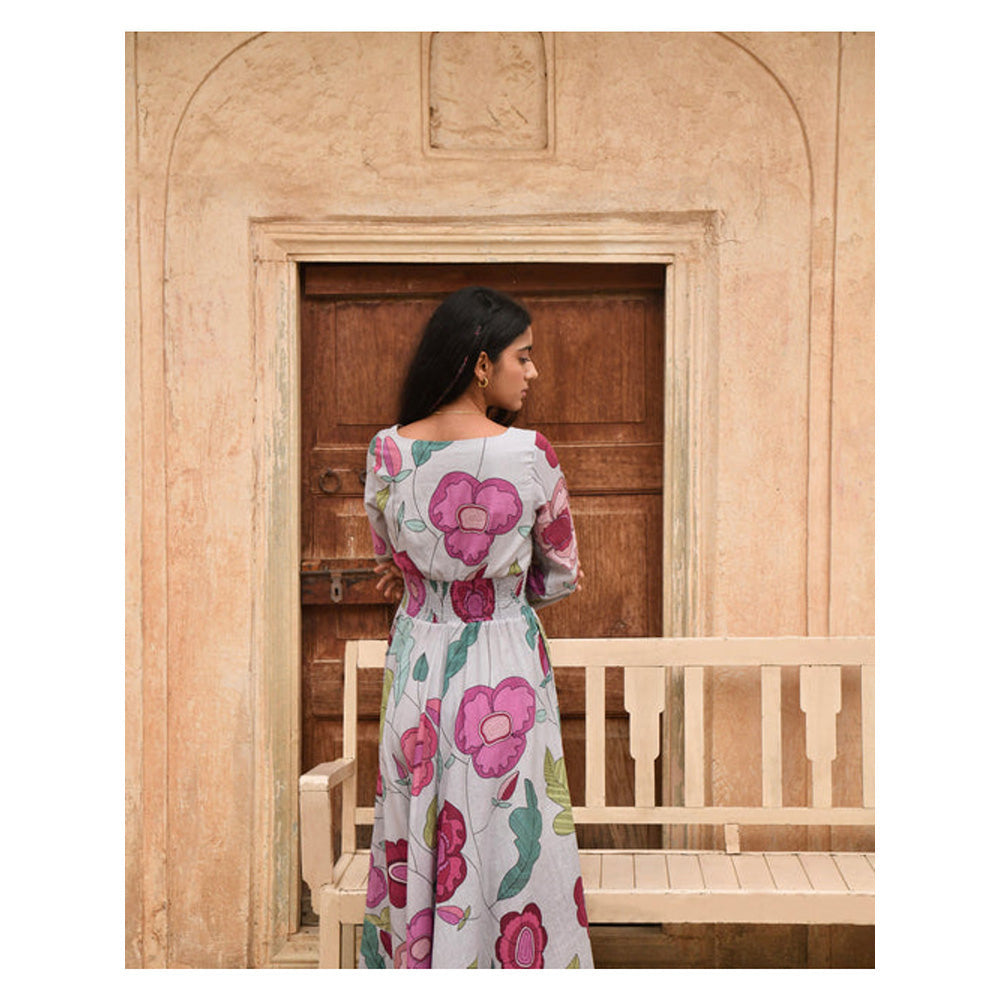 Taro India Fossil Bloom Midi Dress