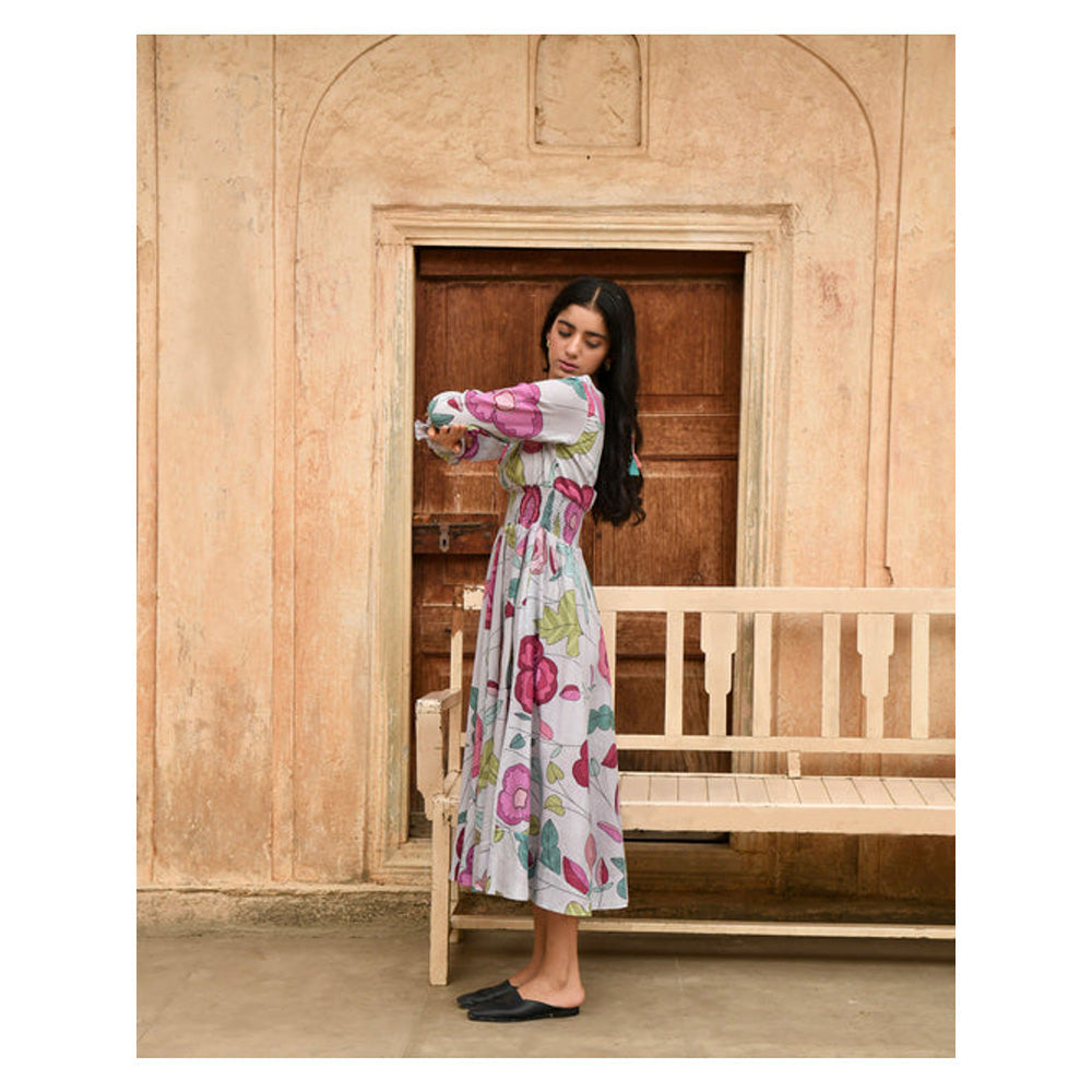 Taro India Fossil Bloom Midi Dress