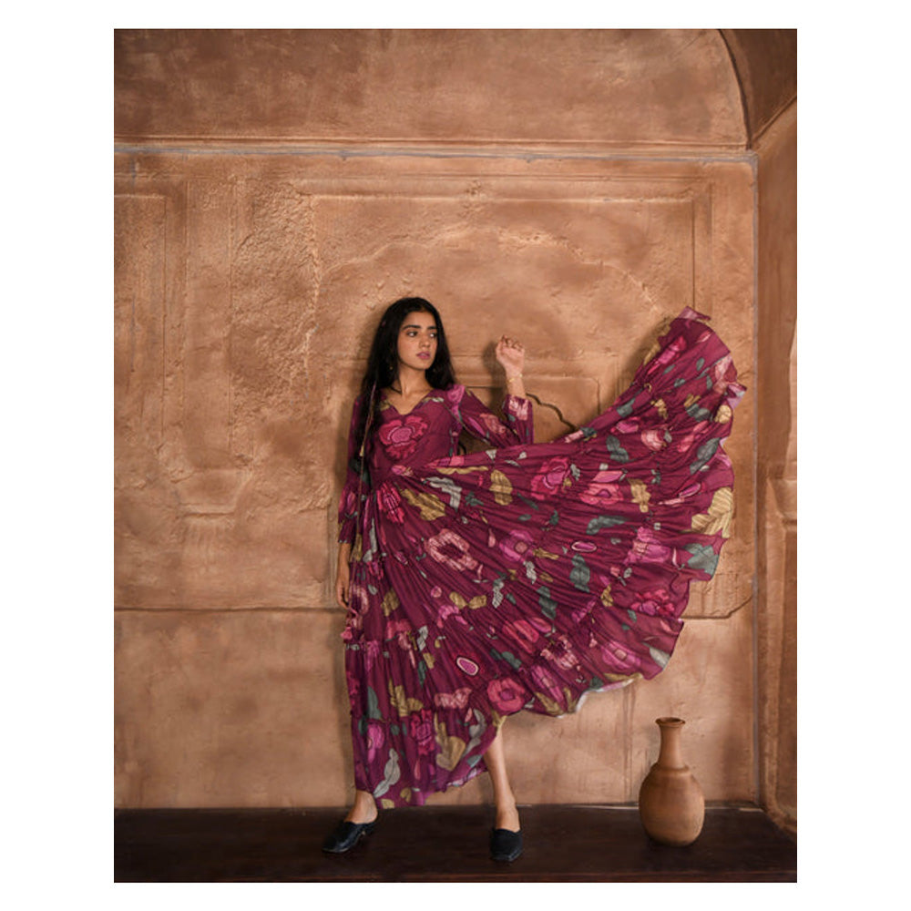 Taro India Plum Garden Dress