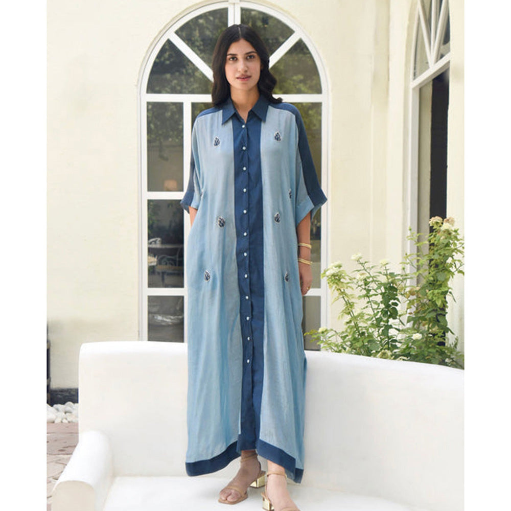 Taro India Slate And Stone Kaftan Shirt Dress