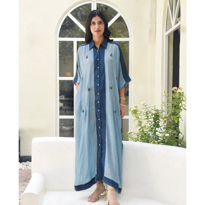 Taro India Slate And Stone Kaftan Shirt Dress