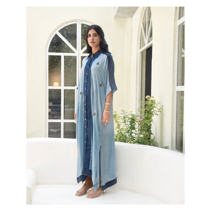 Taro India Slate And Stone Kaftan Shirt Dress