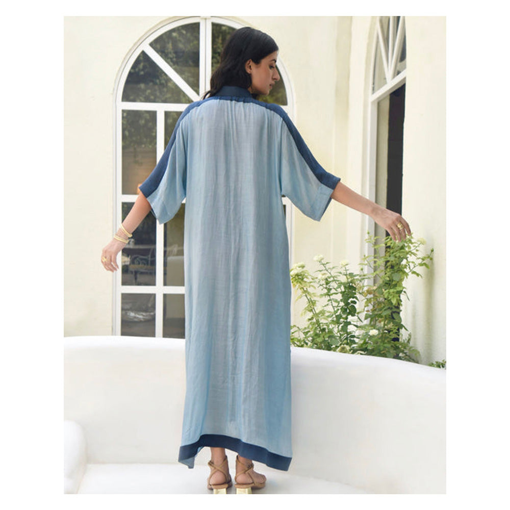 Taro India Slate And Stone Kaftan Shirt Dress