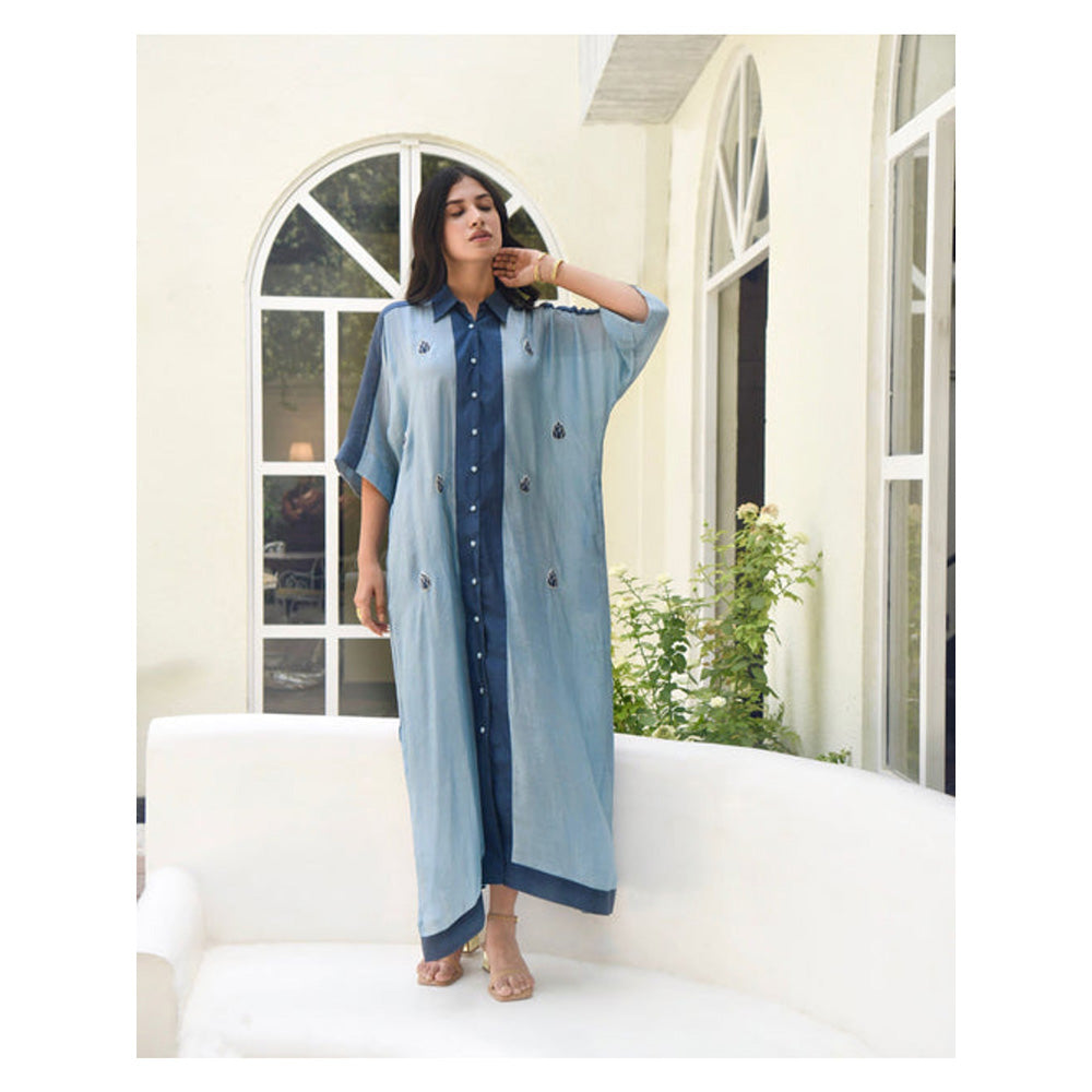 Taro India Slate And Stone Kaftan Shirt Dress