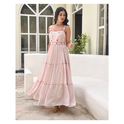 Taro India Rosewater Pink Dress With Belt