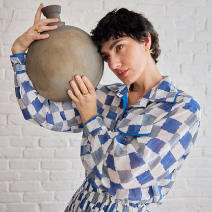 Taro India Blue Pixel Co-Ord Set