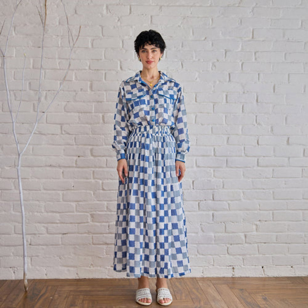 Taro India Blue Pixel Co-Ord Set