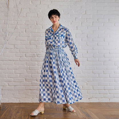 Taro India Blue Pixel Co-Ord Set