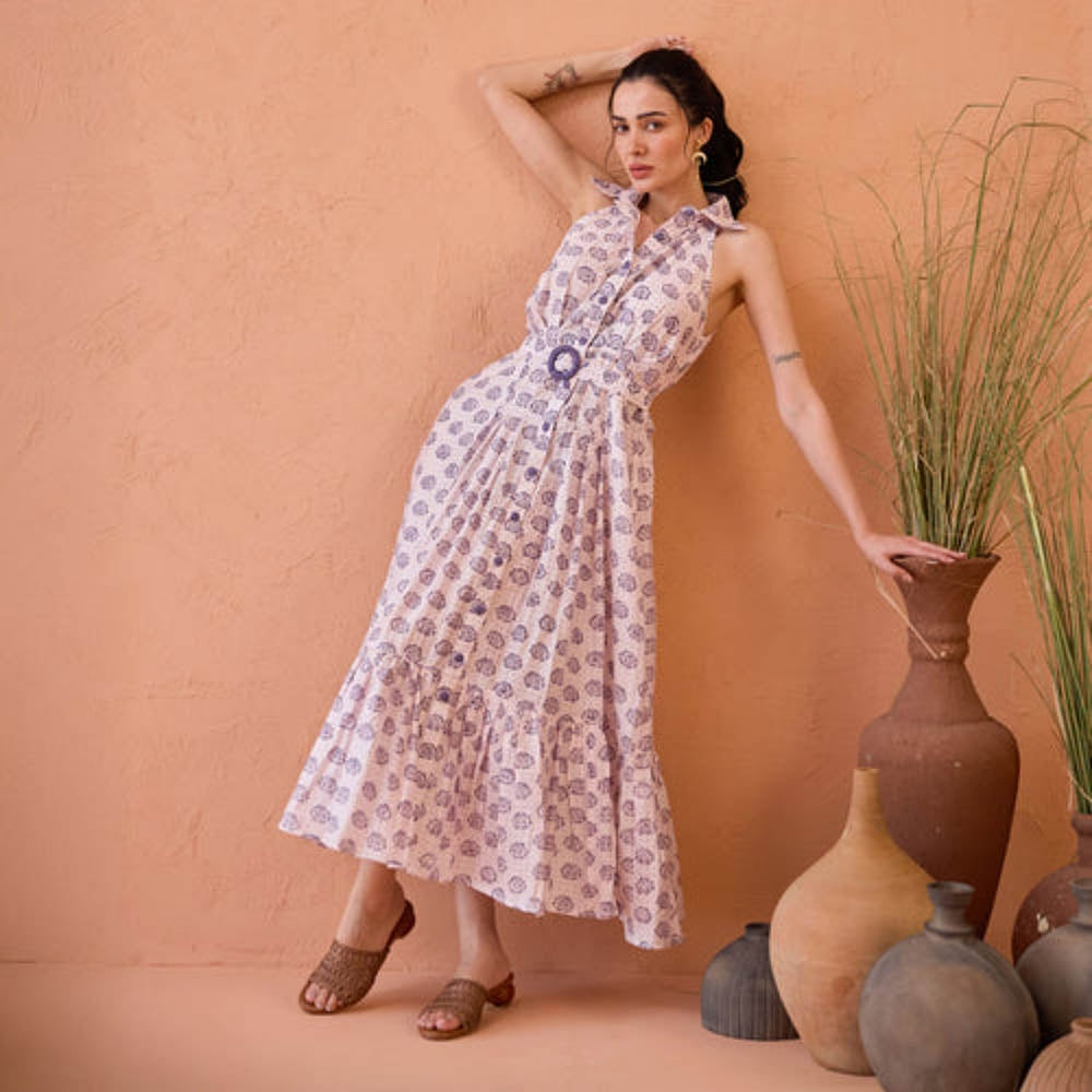 Taro India Lavender Fern Maxi Dress