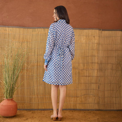 Taro India Indigo Breeze Knee Length Shirt Dress