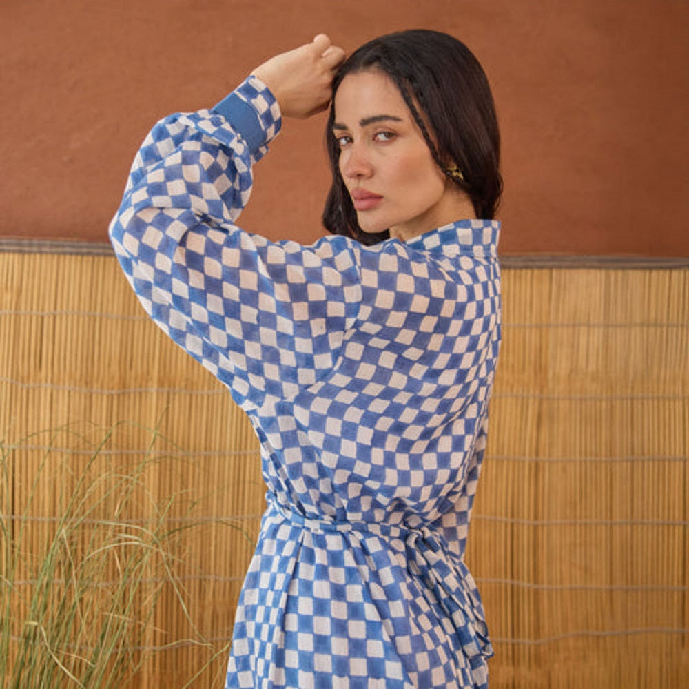 Taro India Indigo Breeze Knee Length Shirt Dress