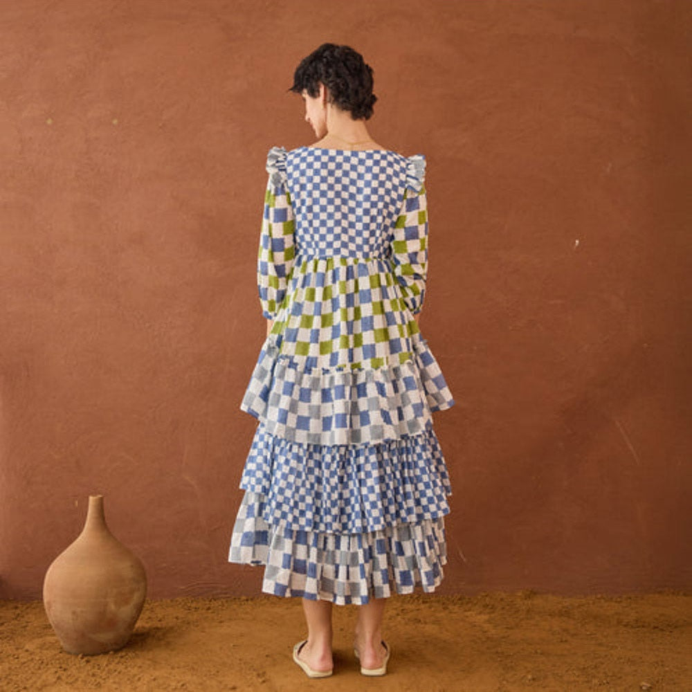 Taro India Azure Mosaic Maxi Dress