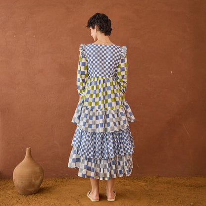 Taro India Azure Mosaic Maxi Dress