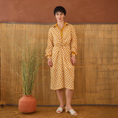 Taro India Golden Hour Gingham Midi Dress
