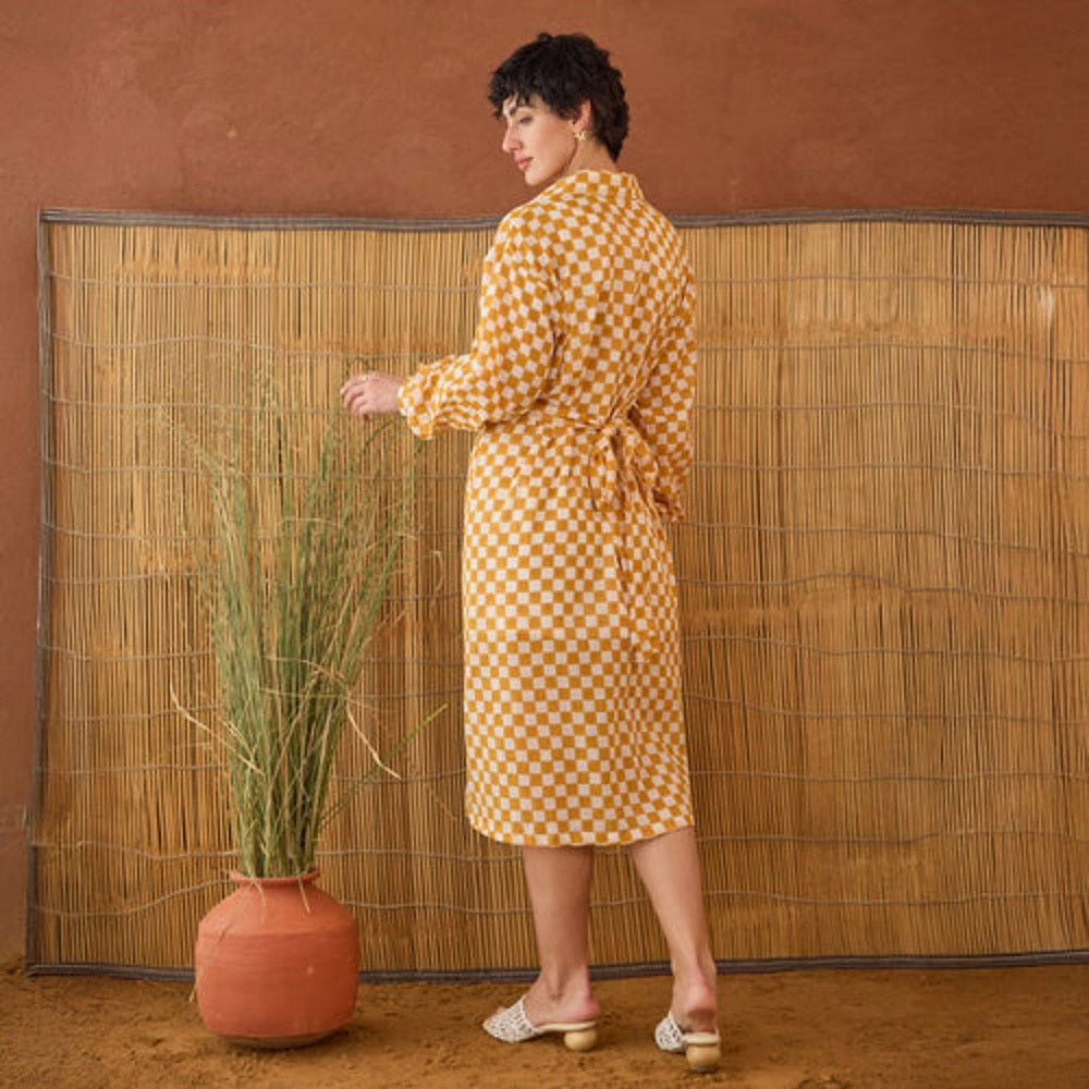 Taro India Golden Hour Gingham Midi Dress