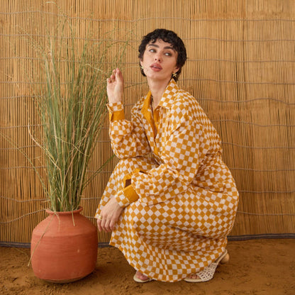 Taro India Golden Hour Gingham Midi Dress