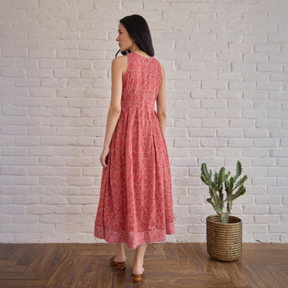 Taro India Berry Buds Midi Dress