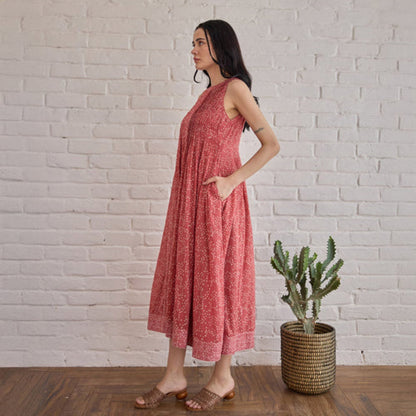 Taro India Berry Buds Midi Dress