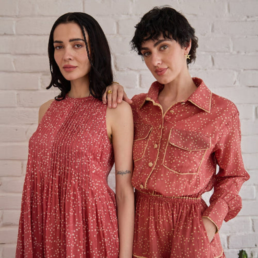 Taro India Berry Buds Midi Dress