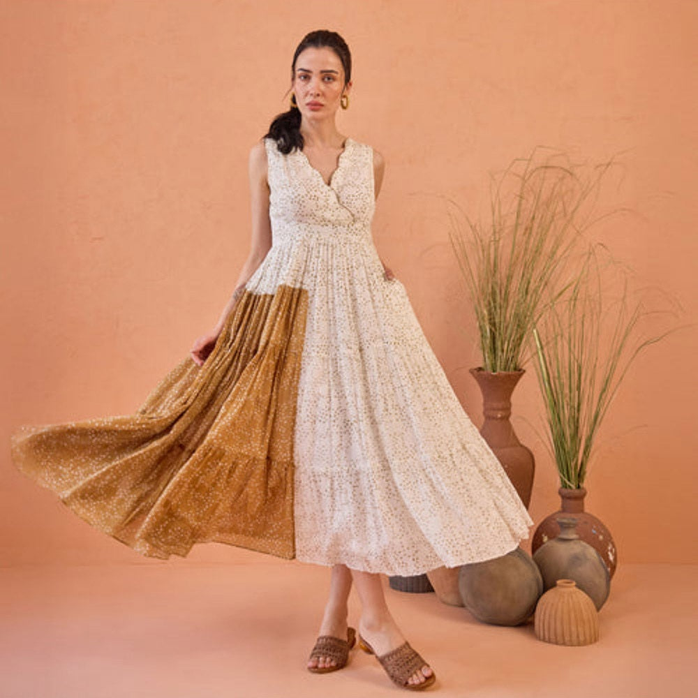 Taro India Coconut Dust Midi Dress