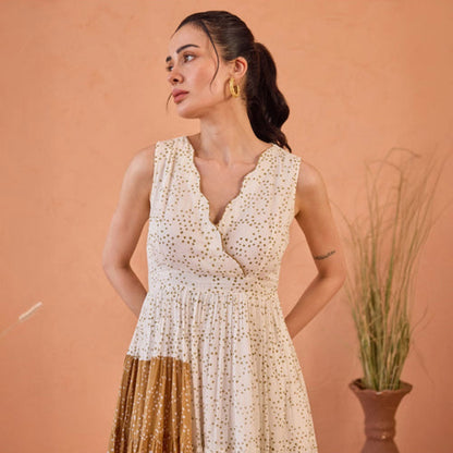 Taro India Coconut Dust Midi Dress