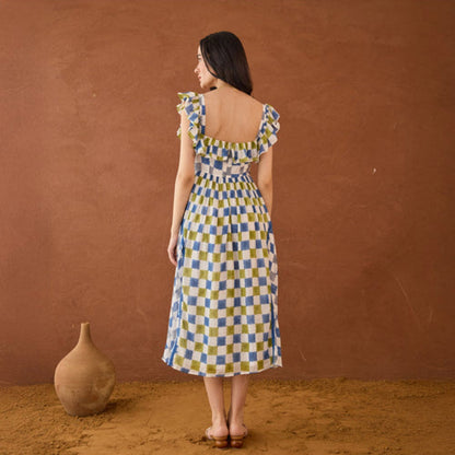 Taro India Sky Sketch Midi Dress