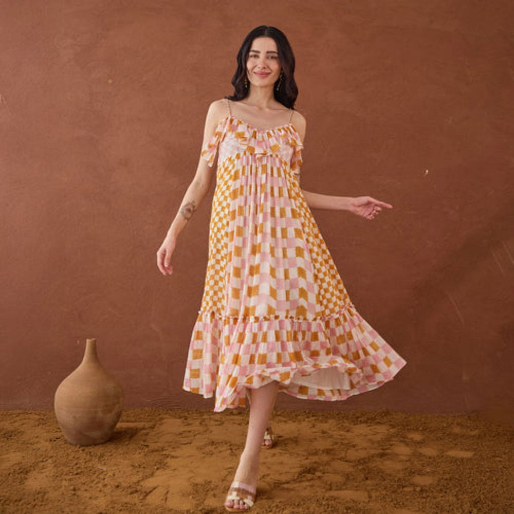 Taro India Summer Strokes Midi Dress