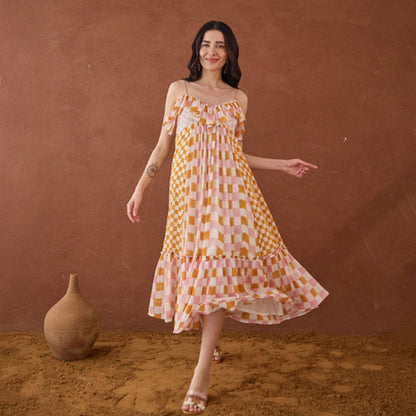 Taro India Summer Strokes Midi Dress