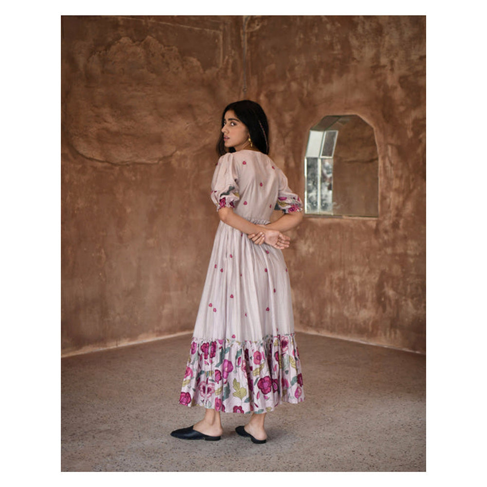 Taro India Cloudy Grey Maxi Dress