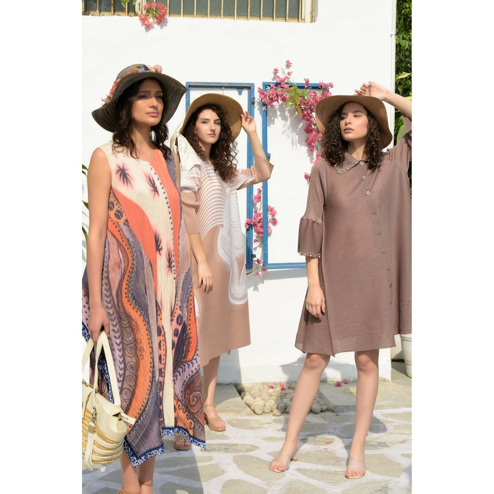 TASUVURE Multi-Colour Bohemian Printed Midi Dress