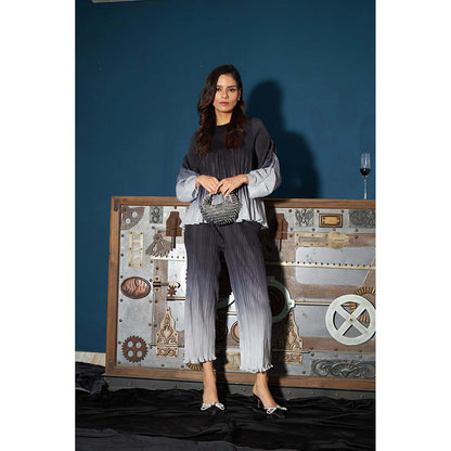 TASUVURE Grey Rylie Ruffle Ombre Co-Ord (Set of 2)