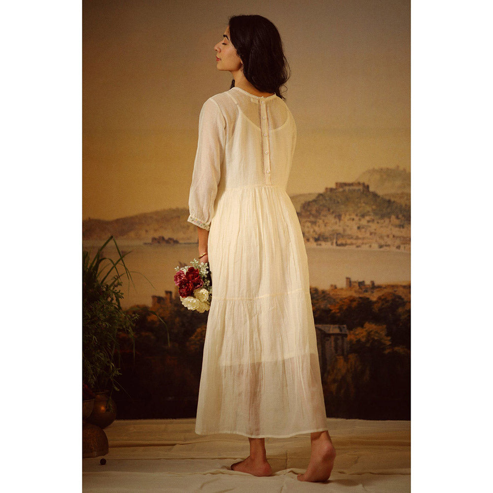 Tatwa Designs Ivory Moss Tiered Dress (Set of 2)
