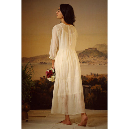 Tatwa Designs Ivory Moss Tiered Dress (Set of 2)