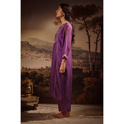 Tatwa Designs Purple Midnight Kurta (Set of 3)