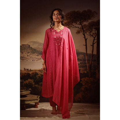 Tatwa Designs Hotpink Juhi Yoke Kurta (Set of 3)