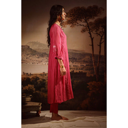 Tatwa Designs Hotpink Juhi Yoke Kurta (Set of 3)